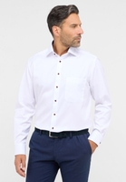 COMFORT FIT Cover Shirt in white plain