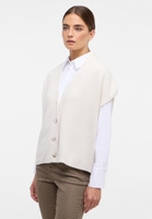 Knitted waistcoat in off-white plain