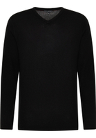 Knitted jumper in black plain