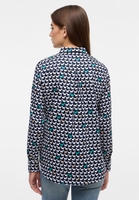 overhemdblouse in navy/groen gedrukt