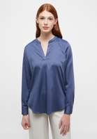 Satin Shirt Bluse in indigo unifarben