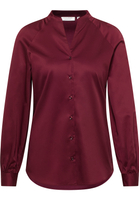 Satin Shirt Bluse in burgunder unifarben