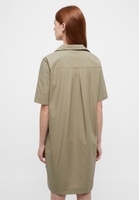 Shirt dress in olive plain