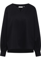 Satin Shirt Blouse in black plain