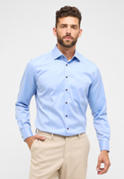 MODERN FIT Cover Shirt in mittelblau unifarben