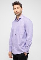 COMFORT FIT Overhemd in lavendel gestructureerd