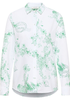 Oxford Shirt Blouse in green printed