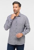 MODERN FIT Linen Shirt in grau unifarben