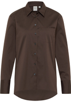 shirt-blouse in brown plain