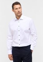 MODERN FIT Luxury Shirt in weiß unifarben