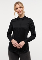 Satin Shirt Blouse in zwart vlakte