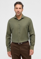 MODERN FIT Linen Shirt in khaki unifarben