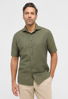 MODERN FIT Linen Shirt in khaki plain