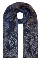 Scarf in blue patterned