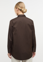 shirt-blouse in brown plain