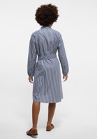 Shirt dress in navy striped