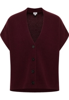 Gilet en tricot sans manches bordeaux uni