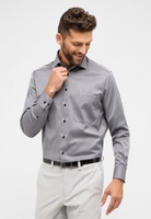 COMFORT FIT Cover Shirt in staalgrijs vlakte