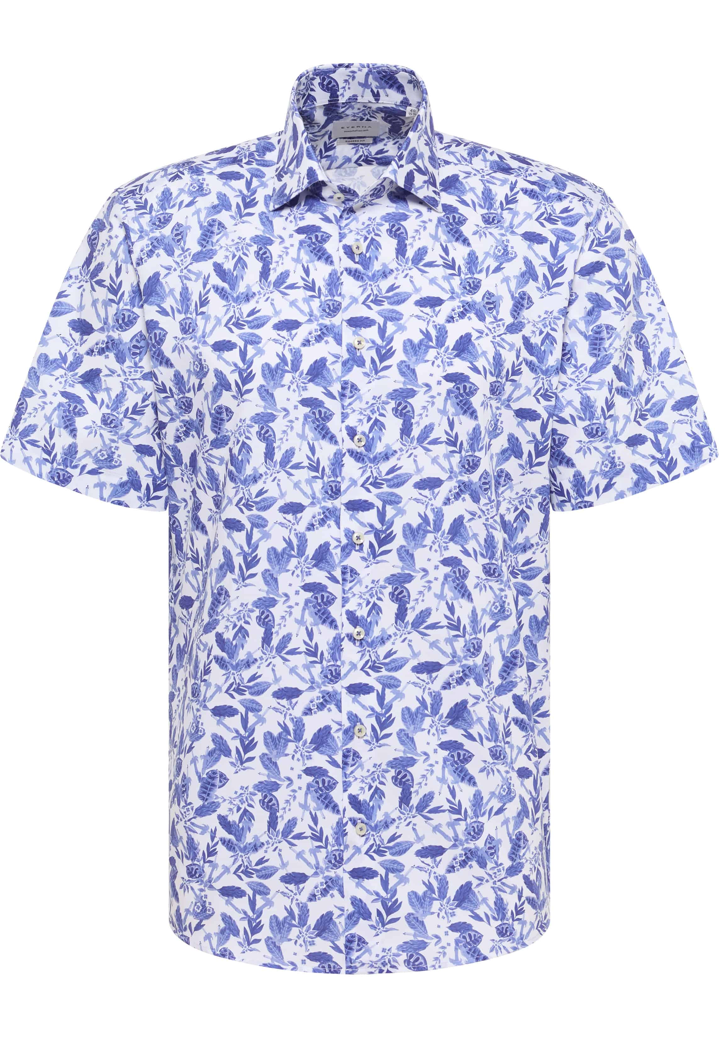 MODERN FIT Shirt in medium blue printed