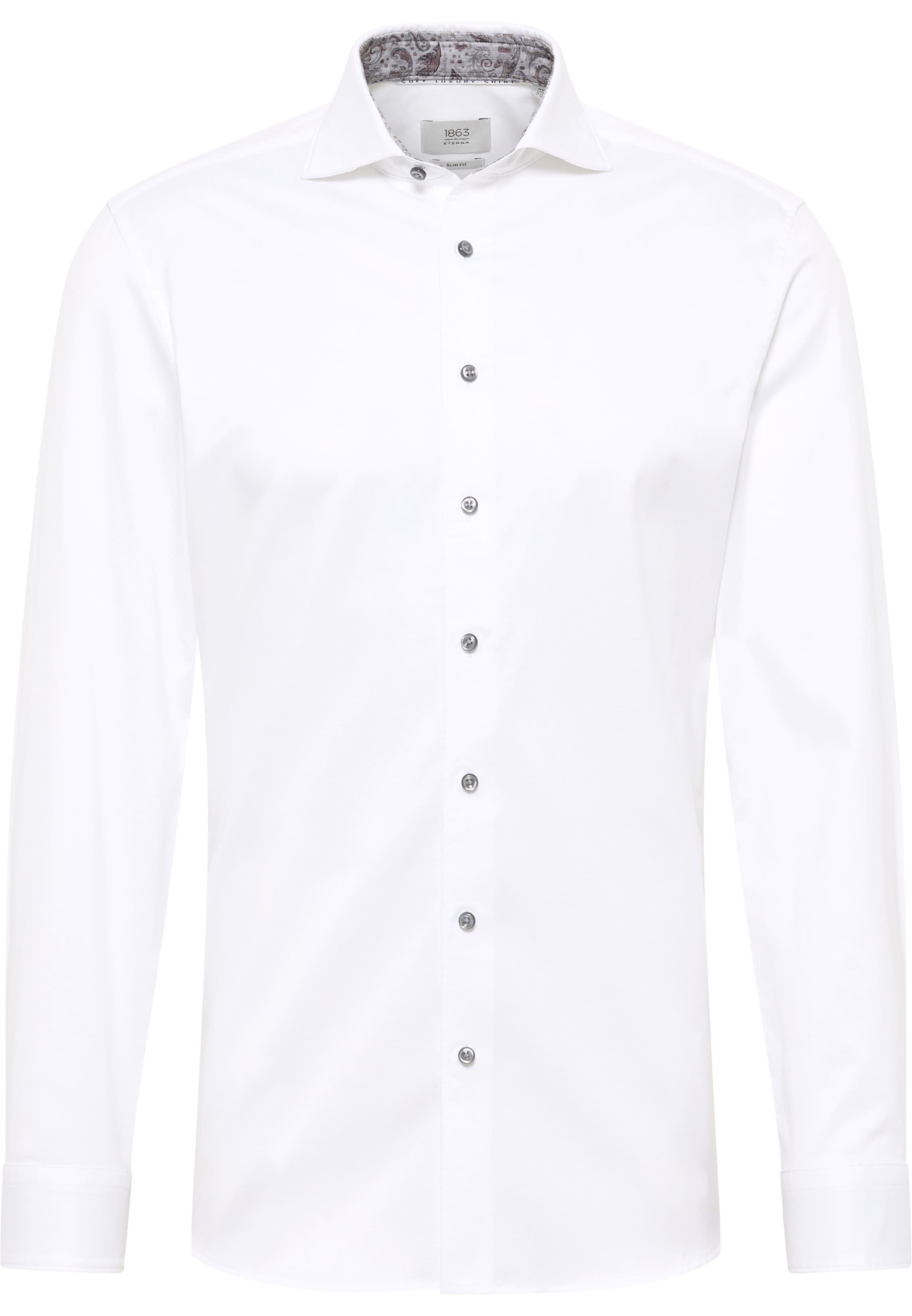 SLIM FIT Soft Luxury Shirt in weiß unifarben