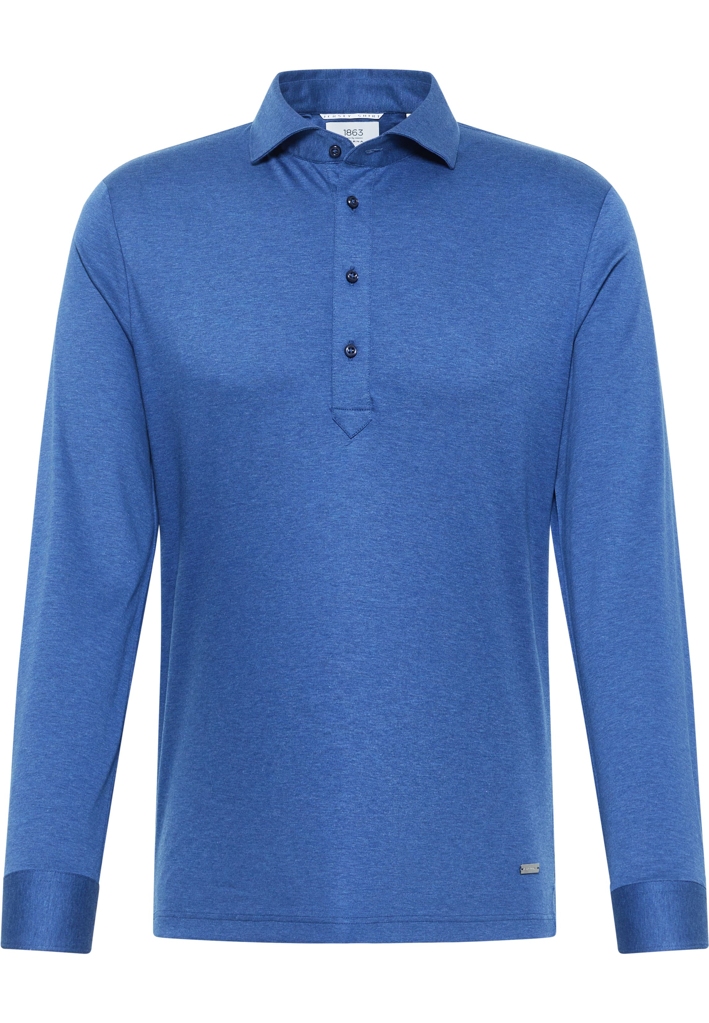 SLIM FIT Jersey Shirt in blau unifarben