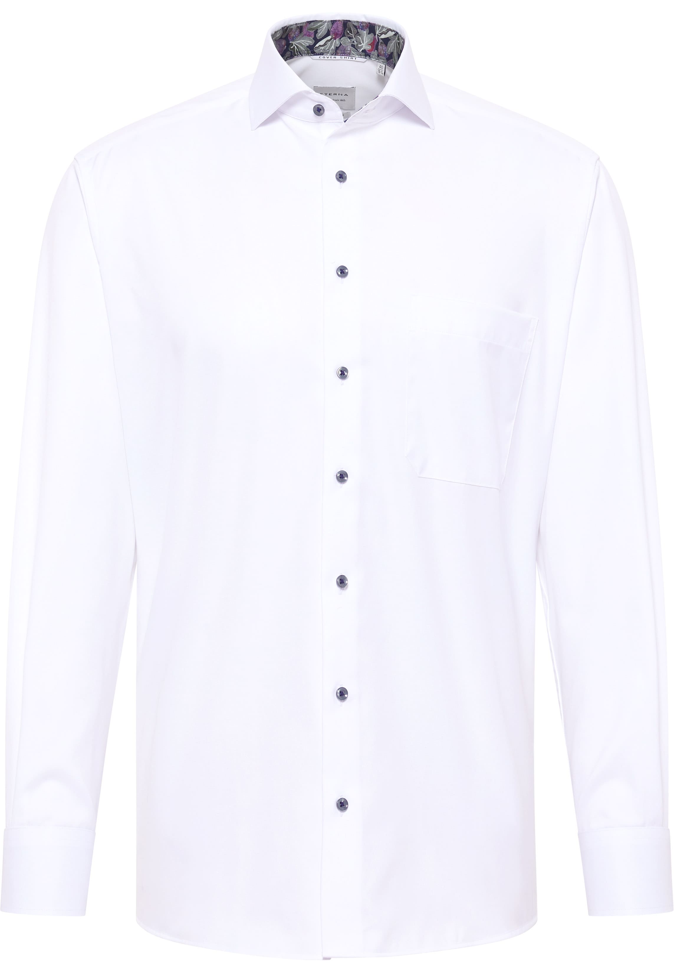 COMFORT FIT Cover Shirt in white plain