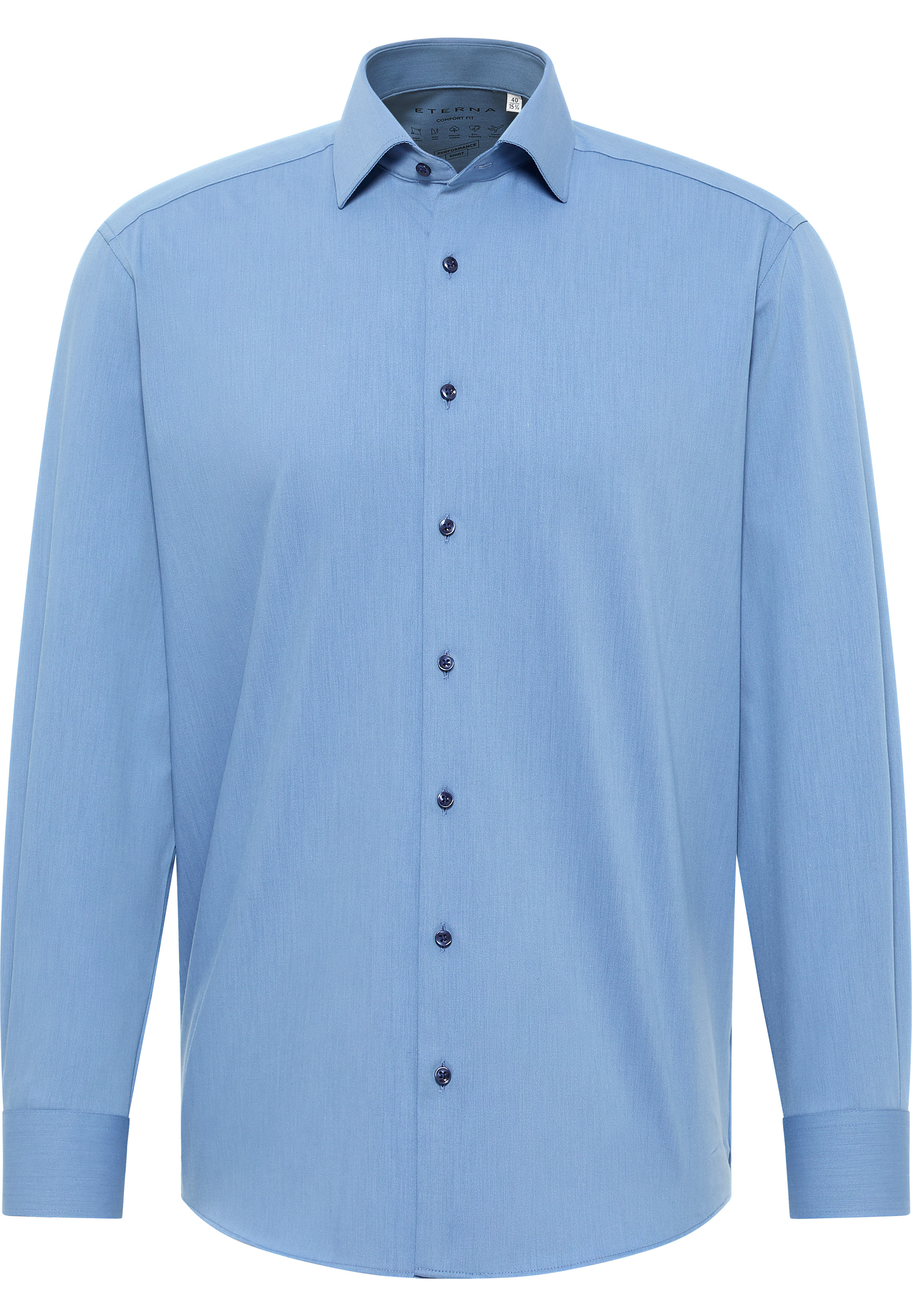 COMFORT FIT Performance Shirt in denim unifarben