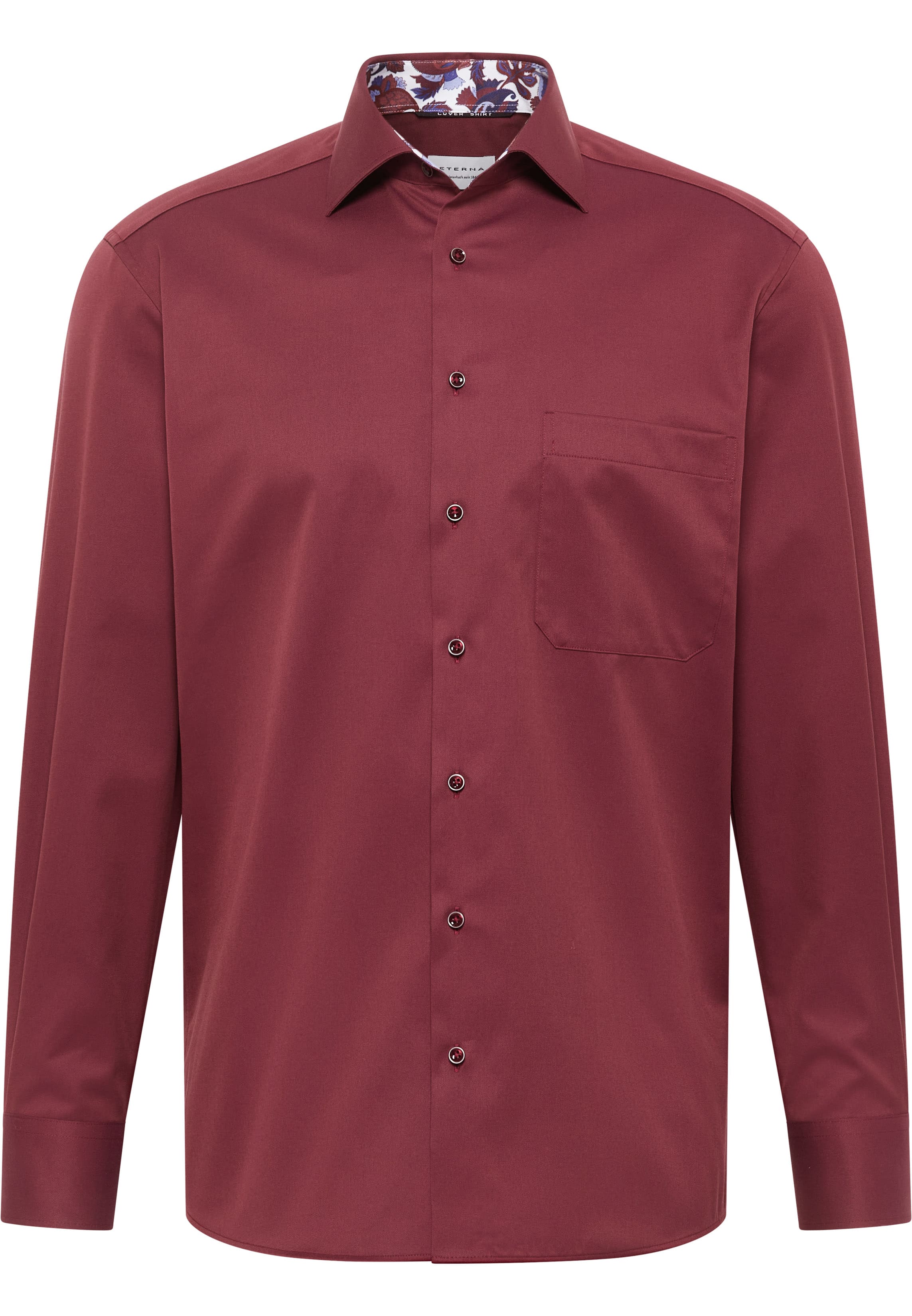 COMFORT FIT Cover Shirt in bordeaux unifarben