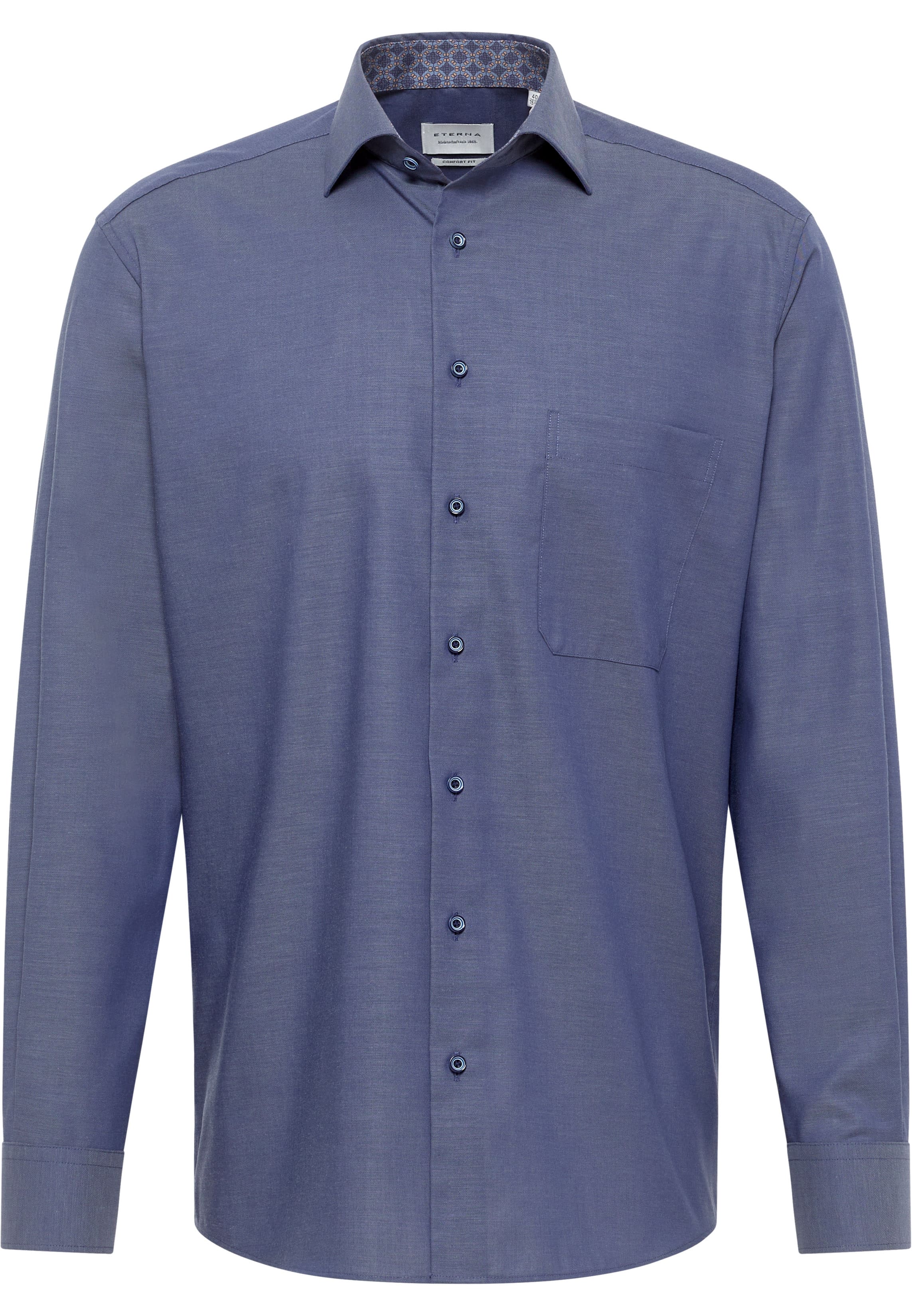 COMFORT FIT Shirt in smoke blue plain