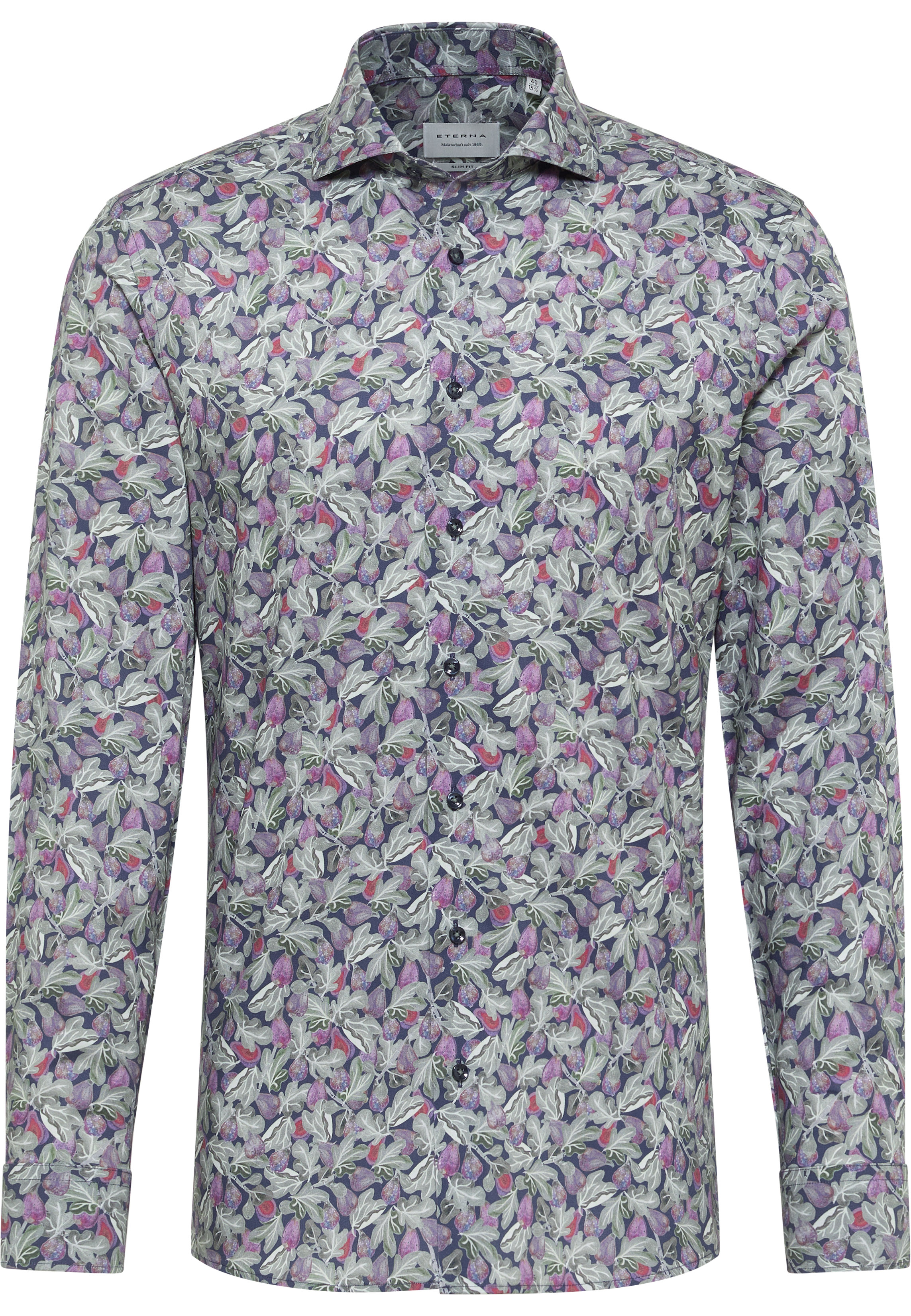 SLIM FIT Shirt in navy printed