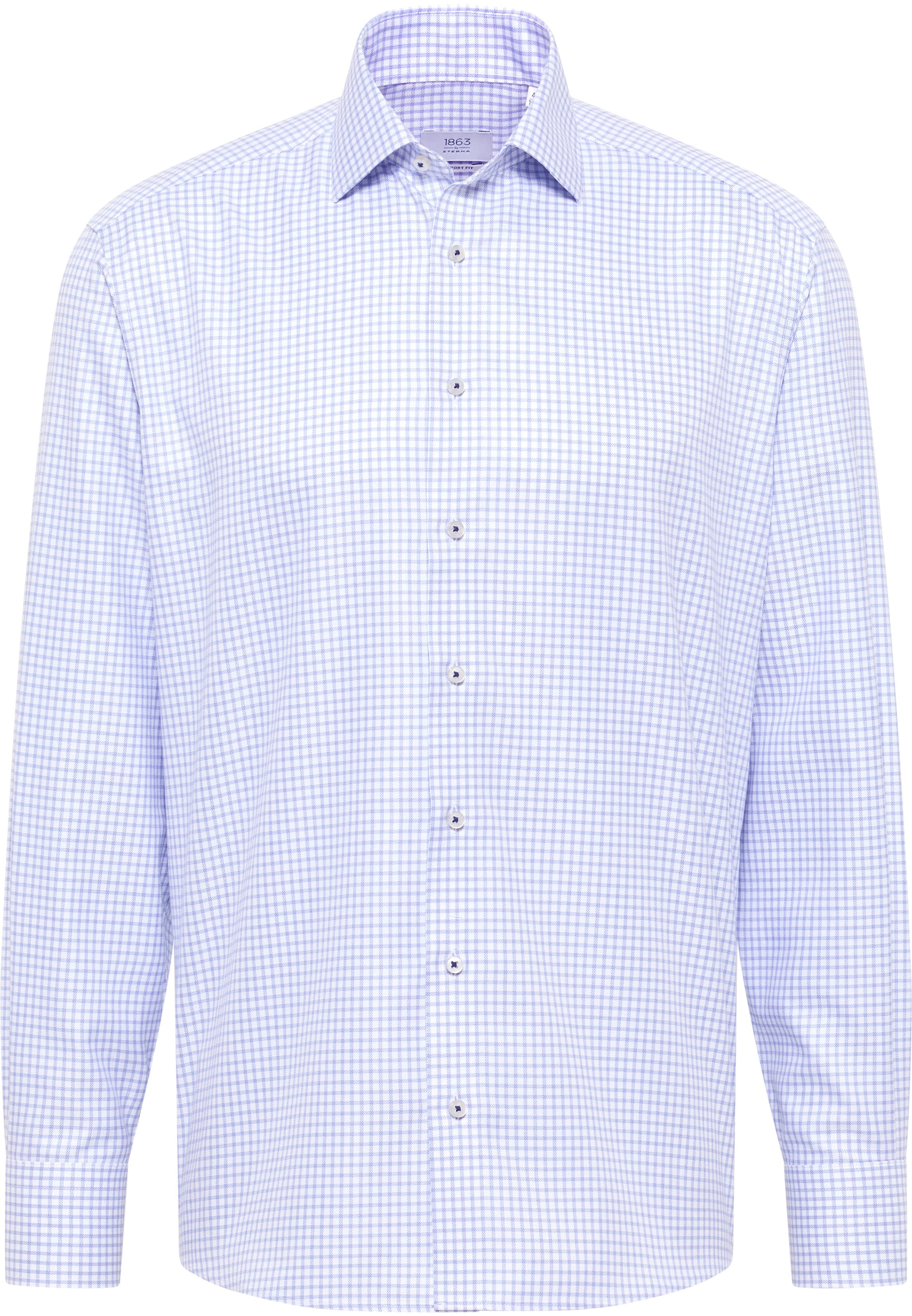 COMFORT FIT Shirt in medium blue checkered