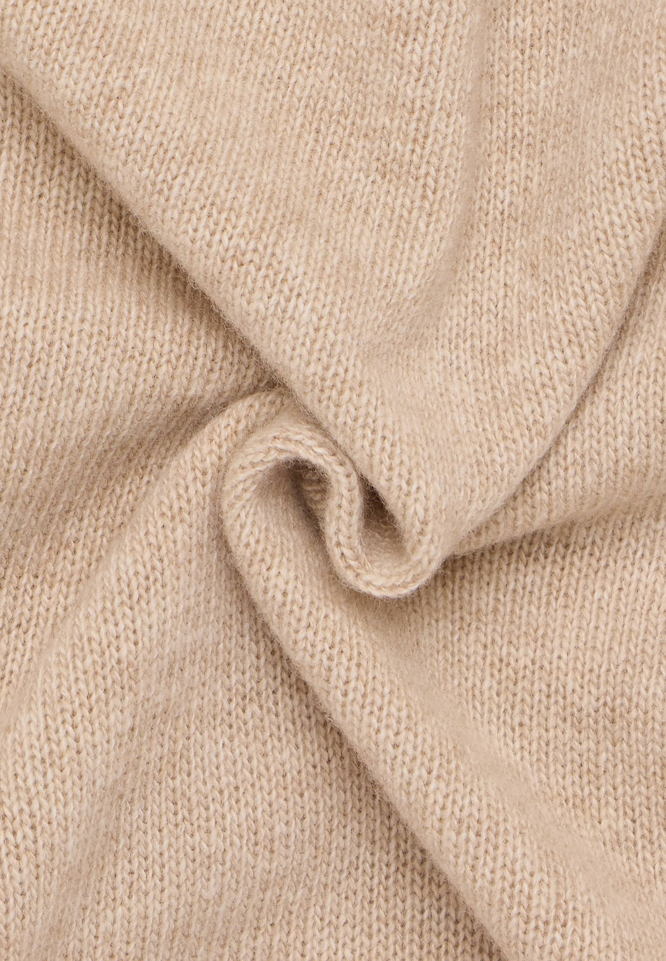 Knitted cardigan in beige plain