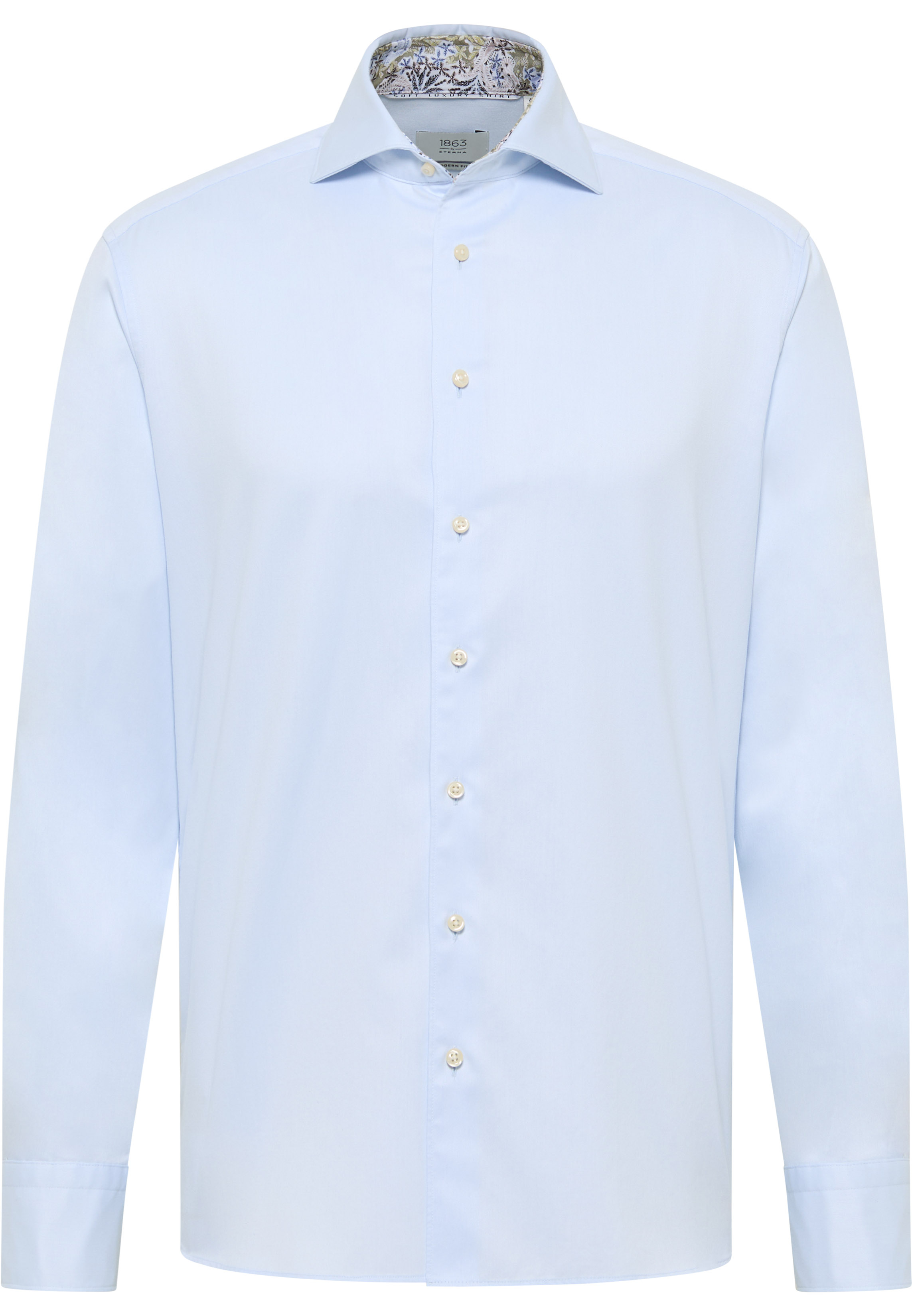 MODERN FIT Soft Luxury Shirt in pastellblau unifarben