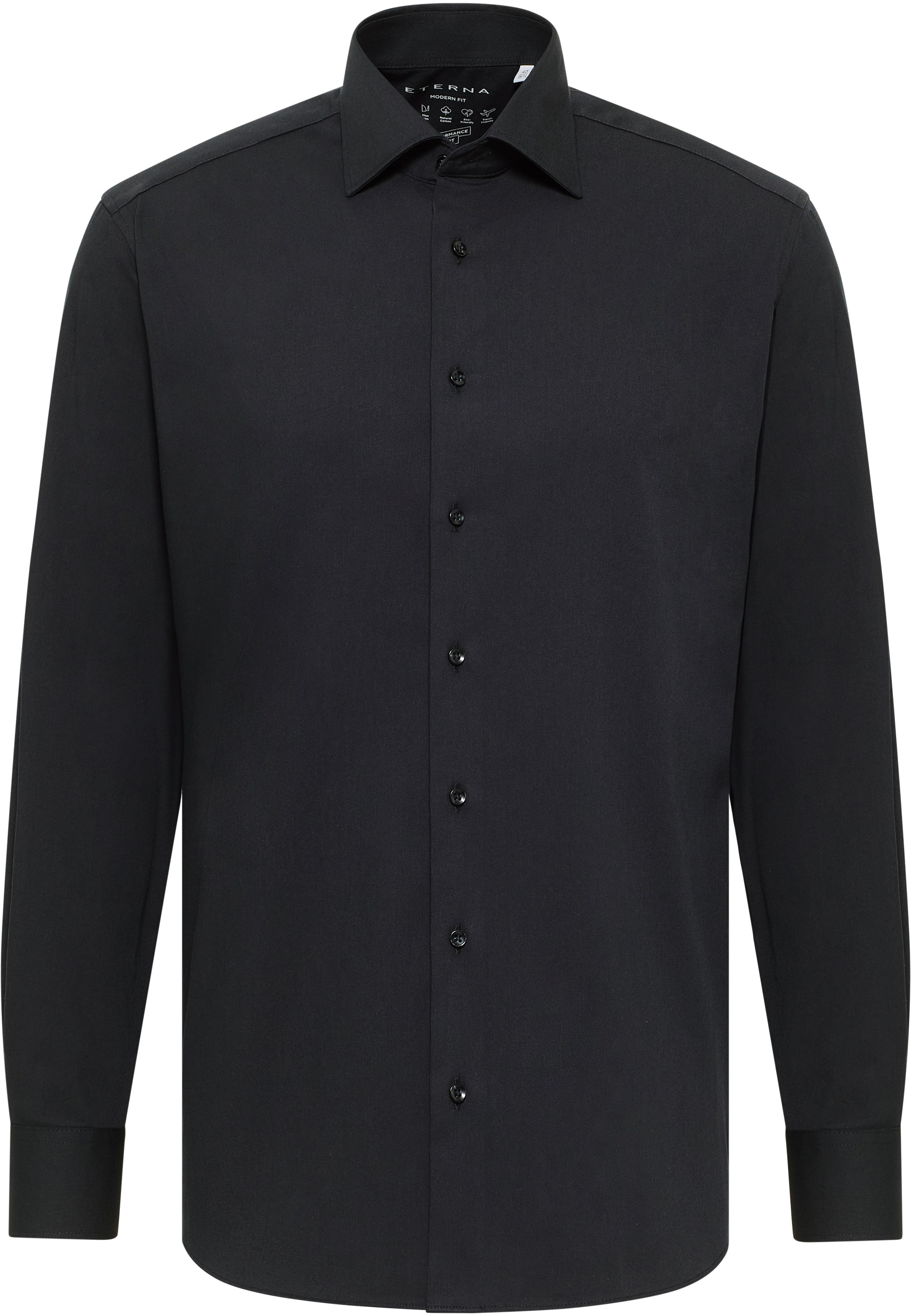 MODERN FIT Performance Shirt in zwart vlakte