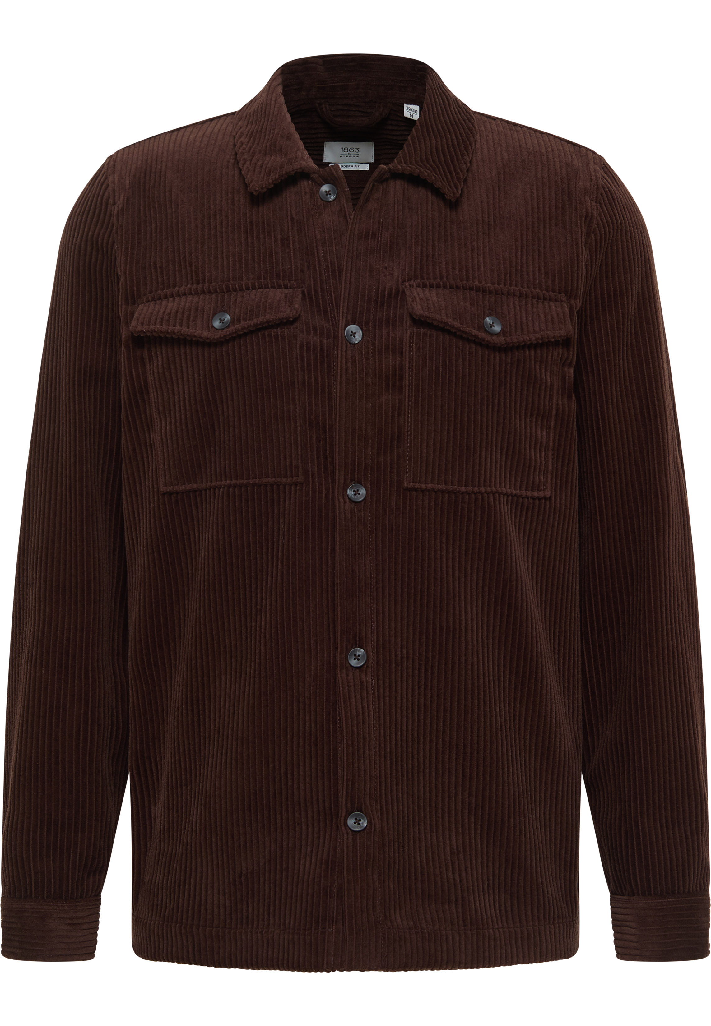 MODERN FIT Shirt in bruin vlakte