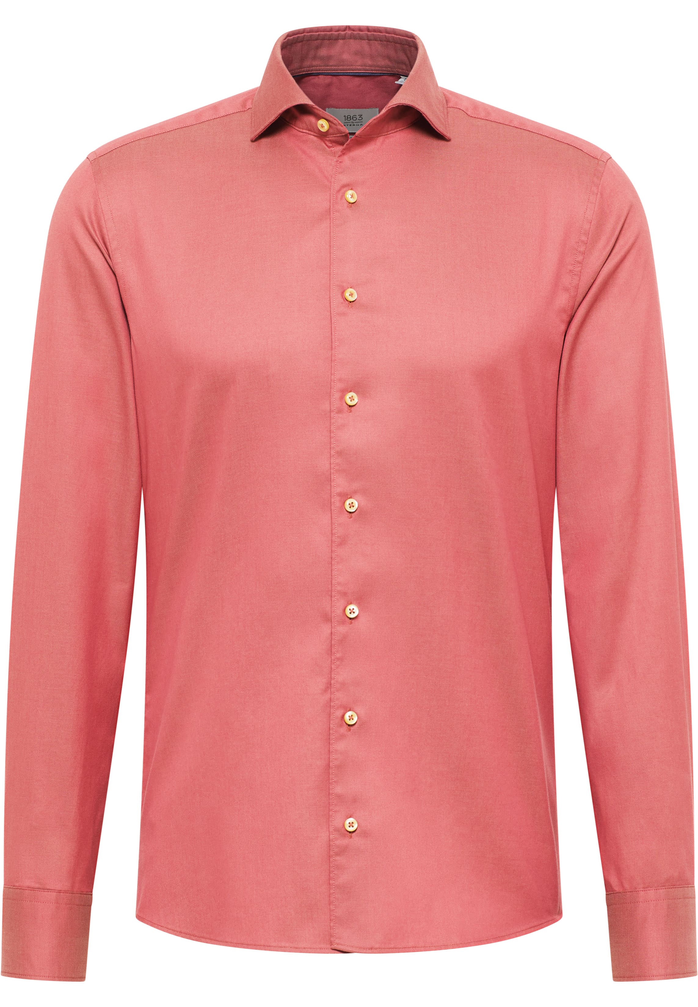 SLIM FIT Soft Luxury Shirt in sunset red plain