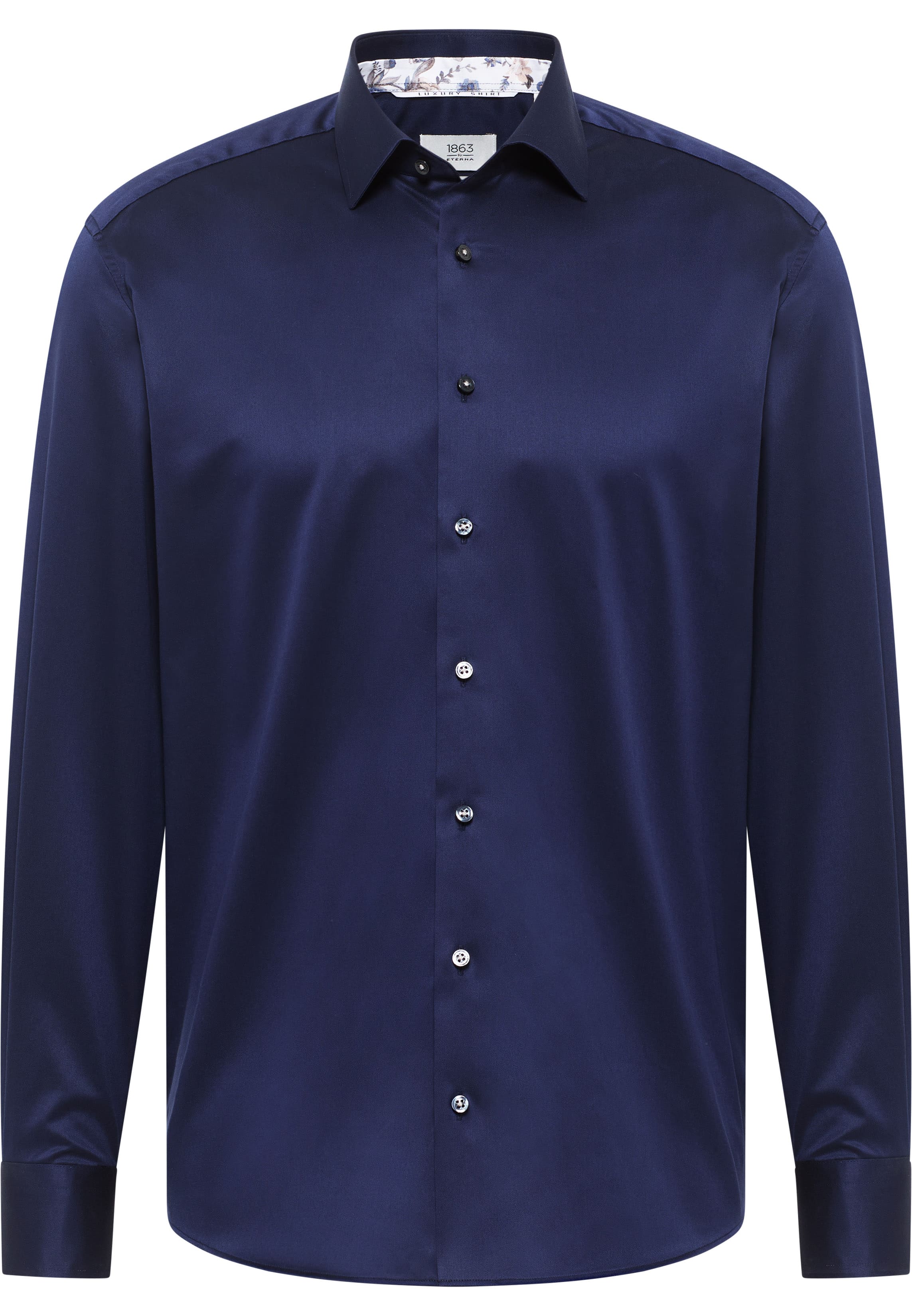 COMFORT FIT Luxury Shirt in dunkelblau unifarben