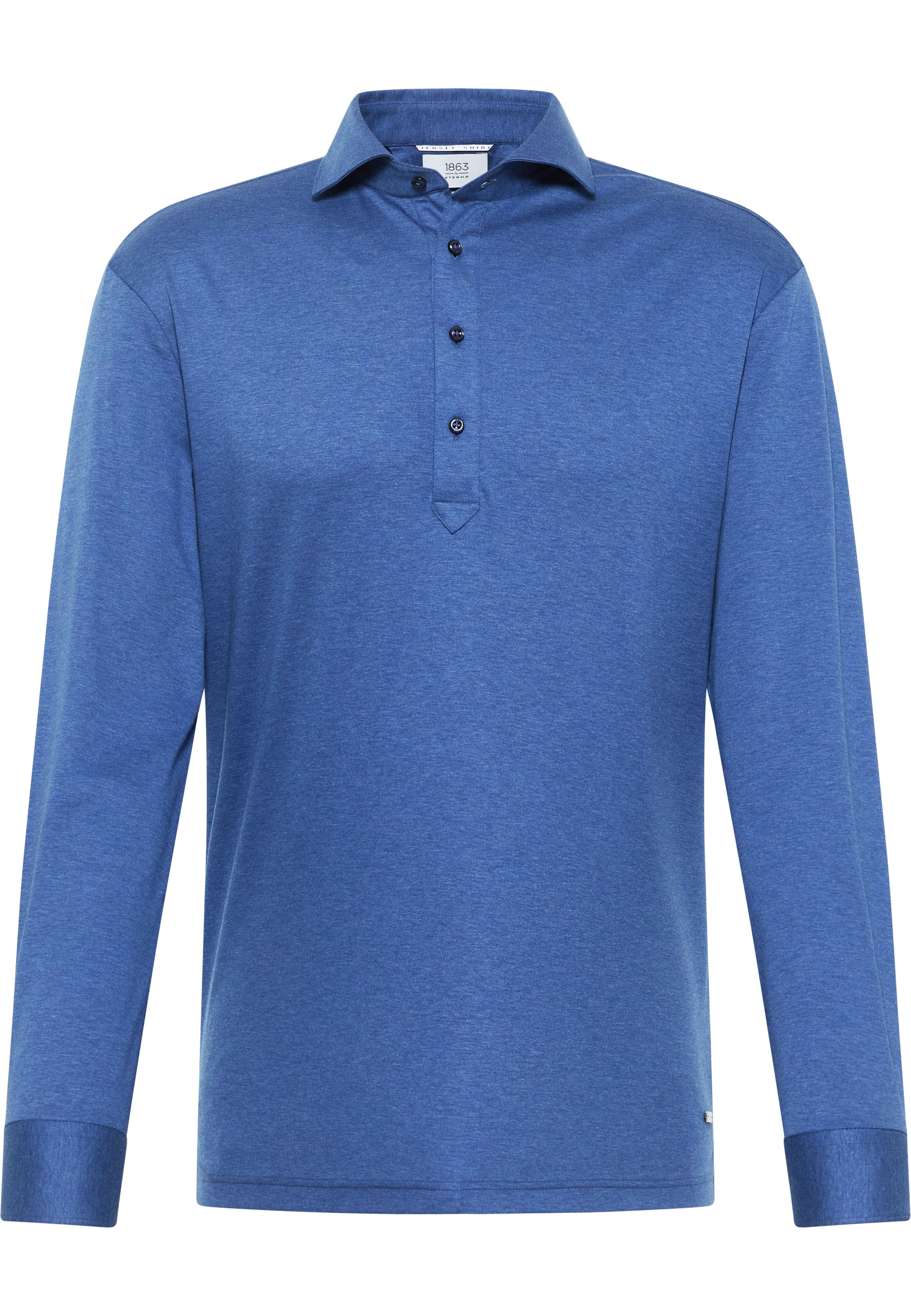 MODERN FIT Jersey Shirt in blau unifarben