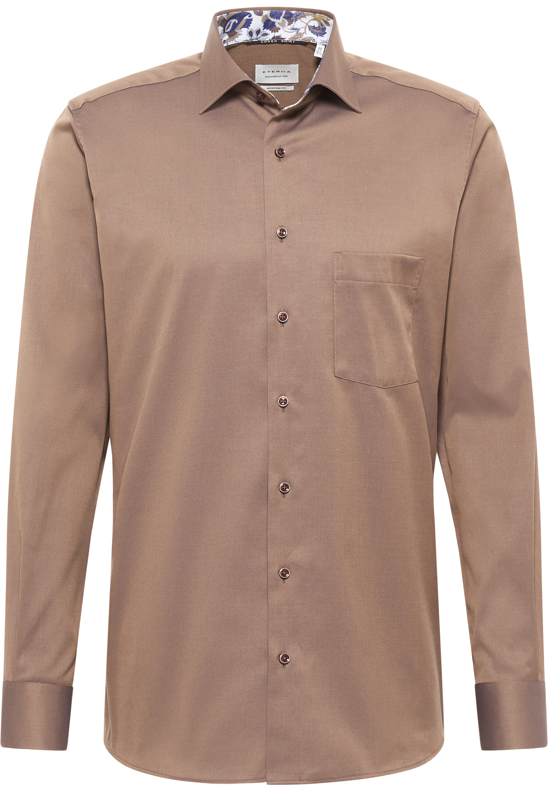 MODERN FIT Cover Shirt in chestnut vlakte