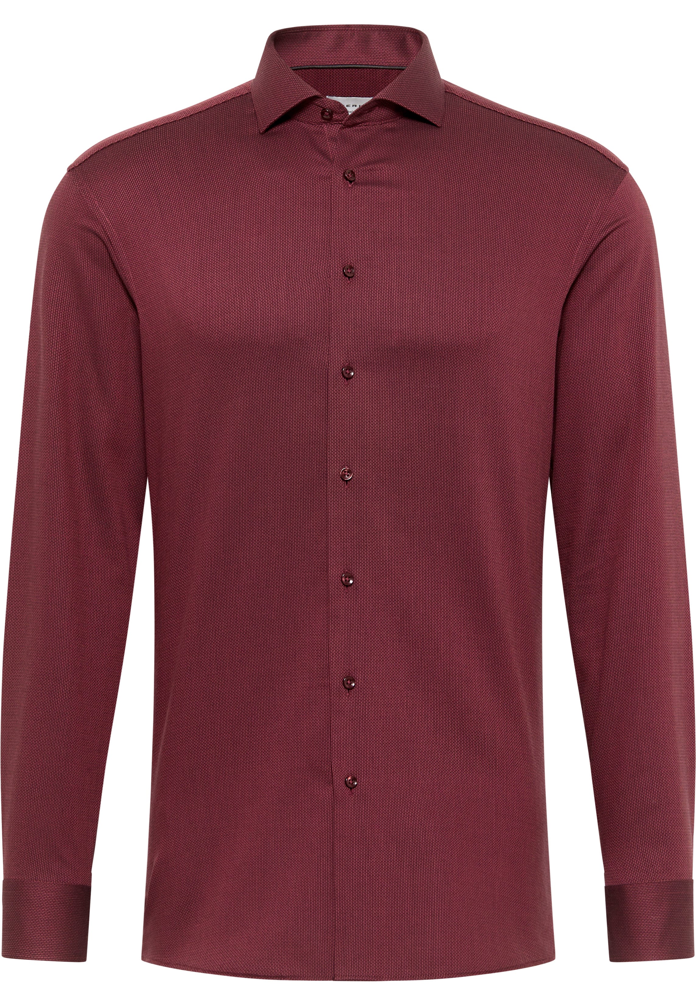 SLIM FIT Hemd in bordeaux strukturiert