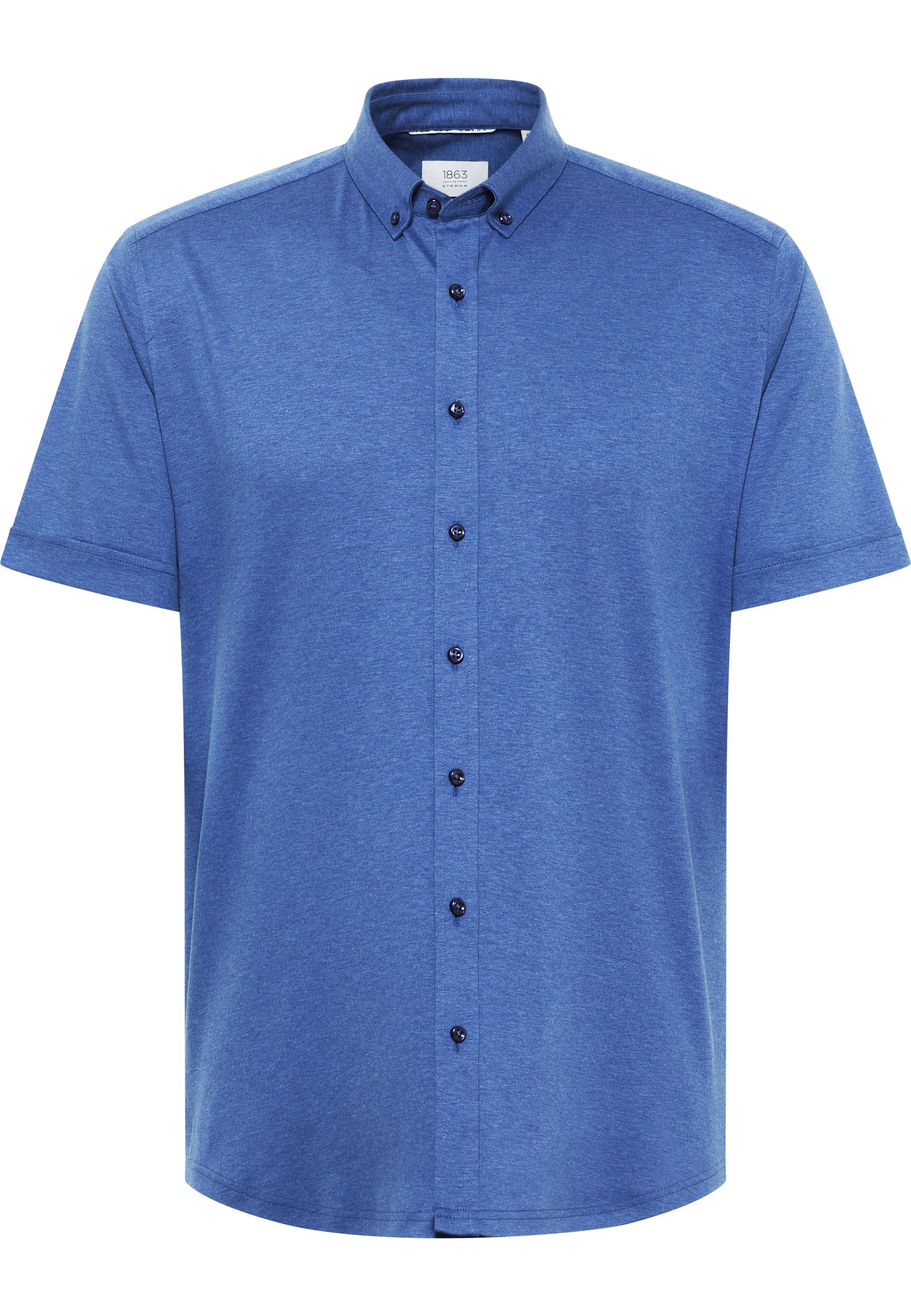 MODERN FIT Jersey Shirt in blauw vlakte