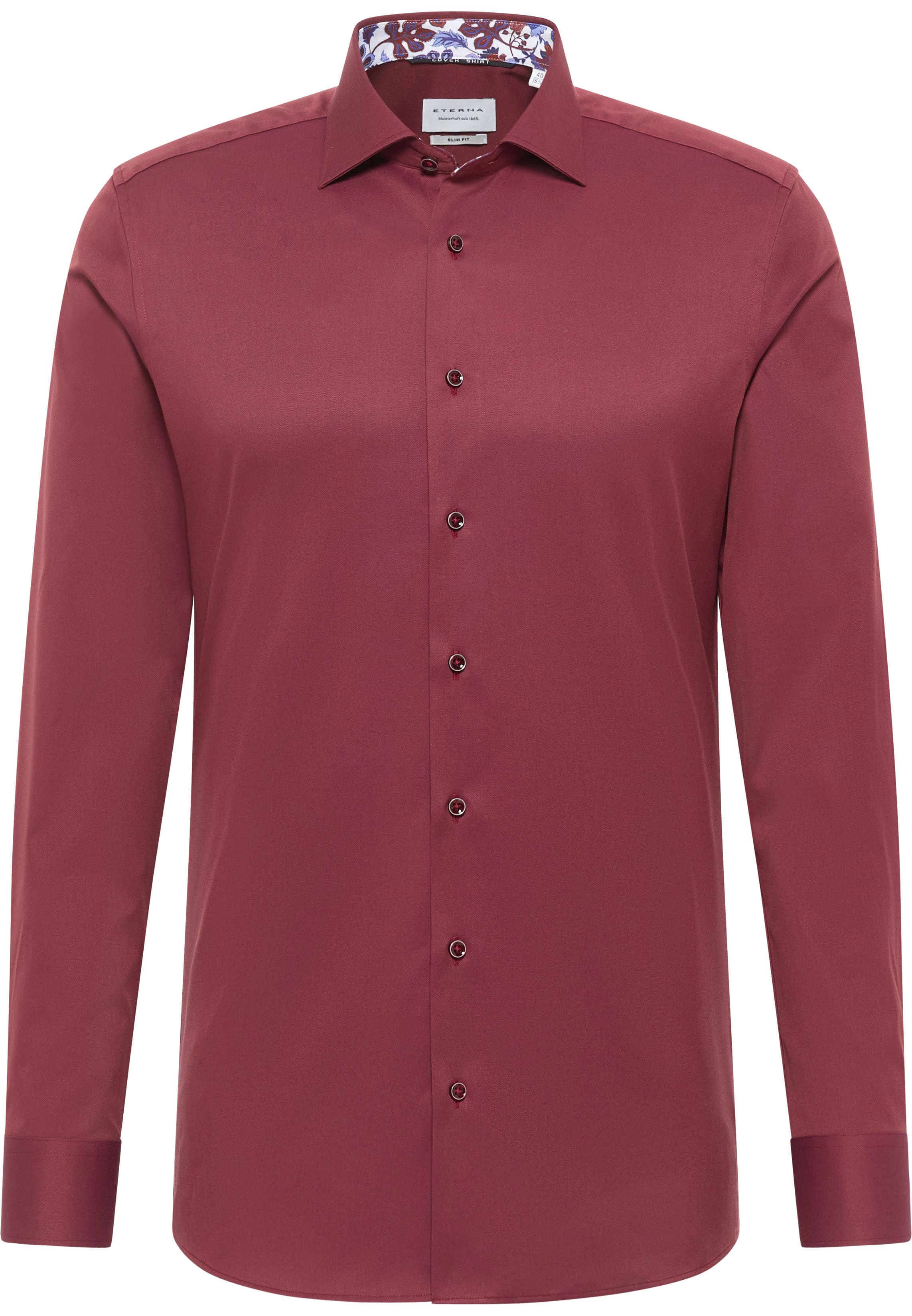 SLIM FIT Cover Shirt in bordeaux plain