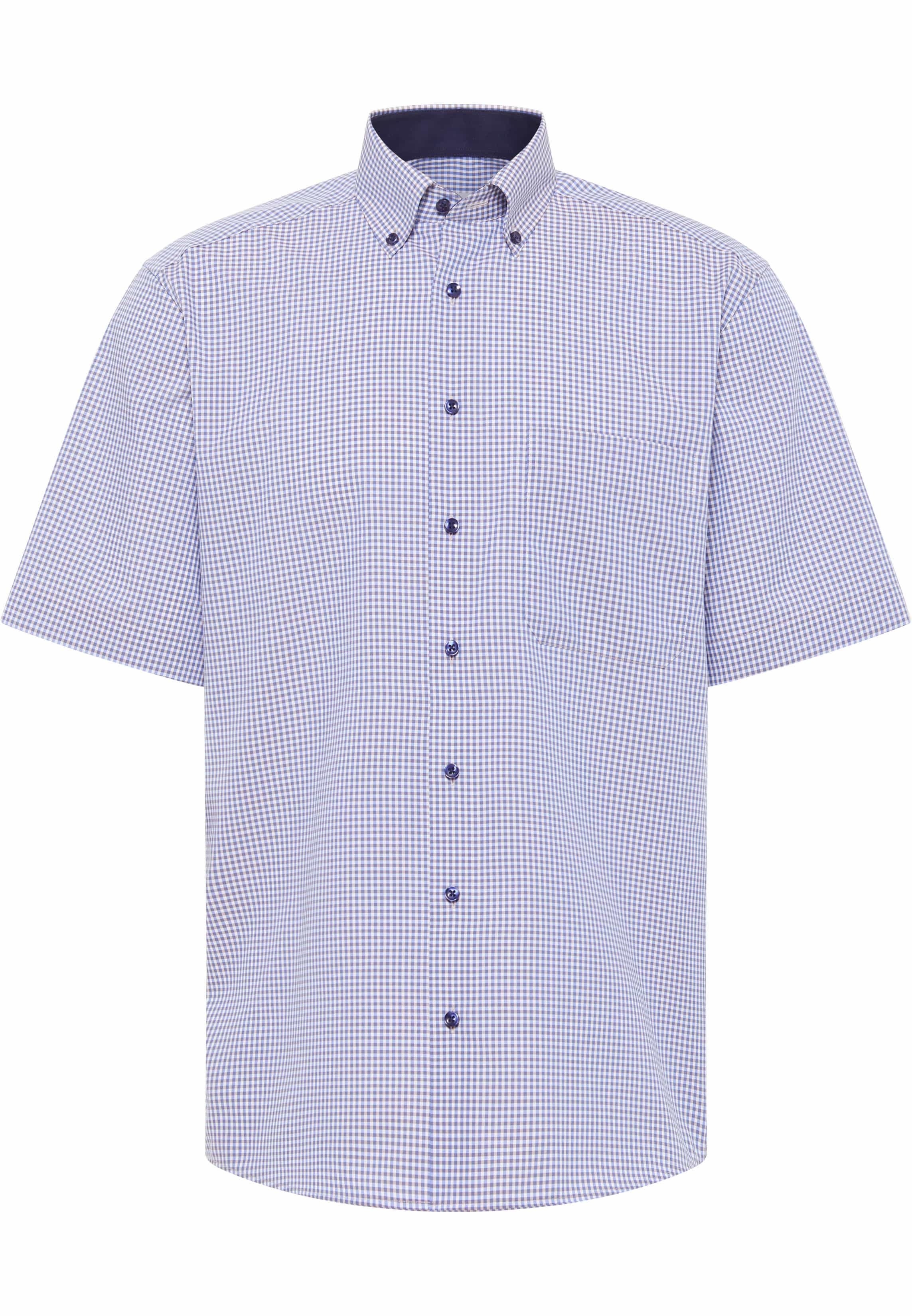 COMFORT FIT Shirt in medium blue checkered