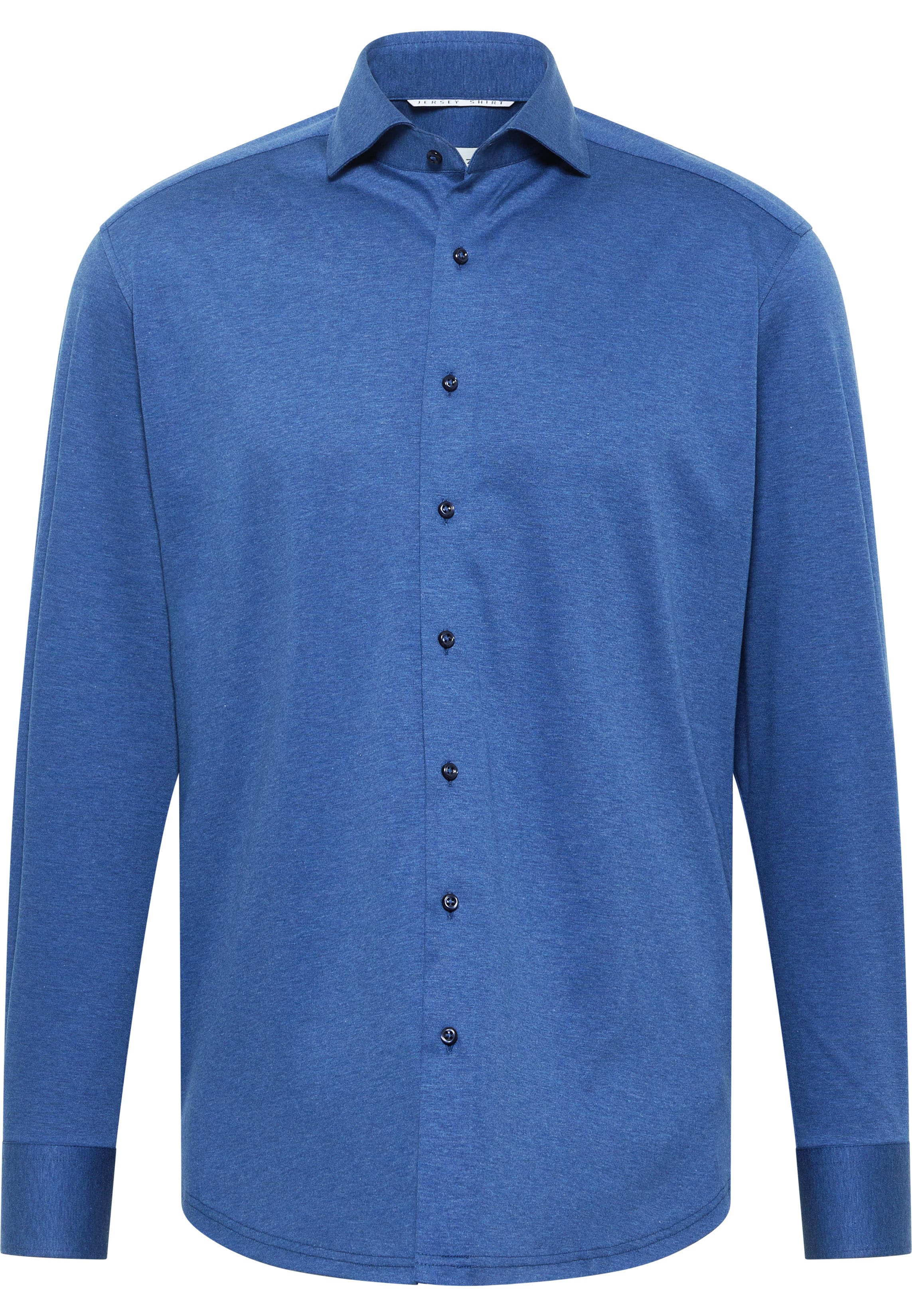 COMFORT FIT Jersey Shirt in blue plain