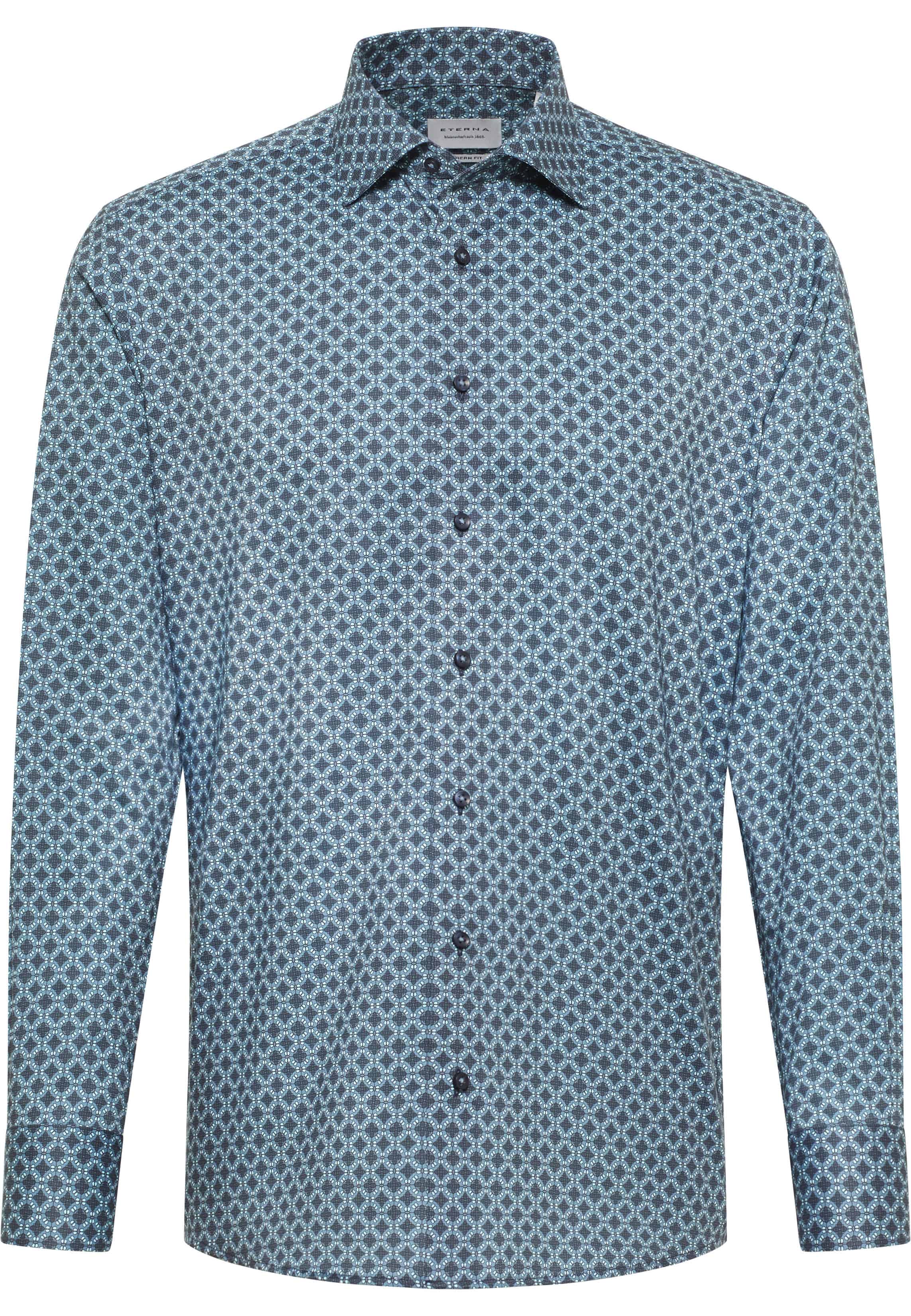 MODERN FIT Shirt in petrol printed