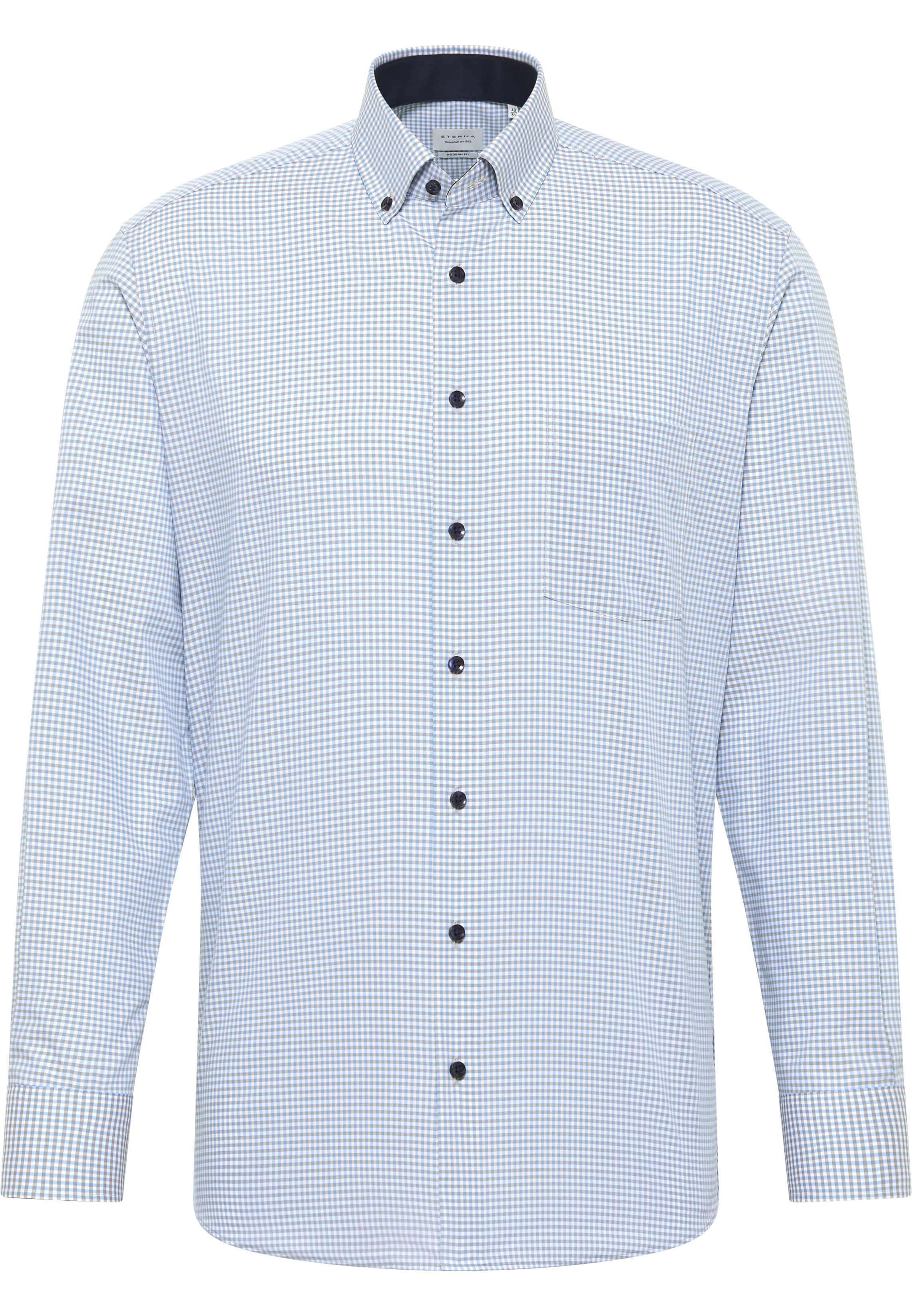 MODERN FIT Shirt in aqua checkered