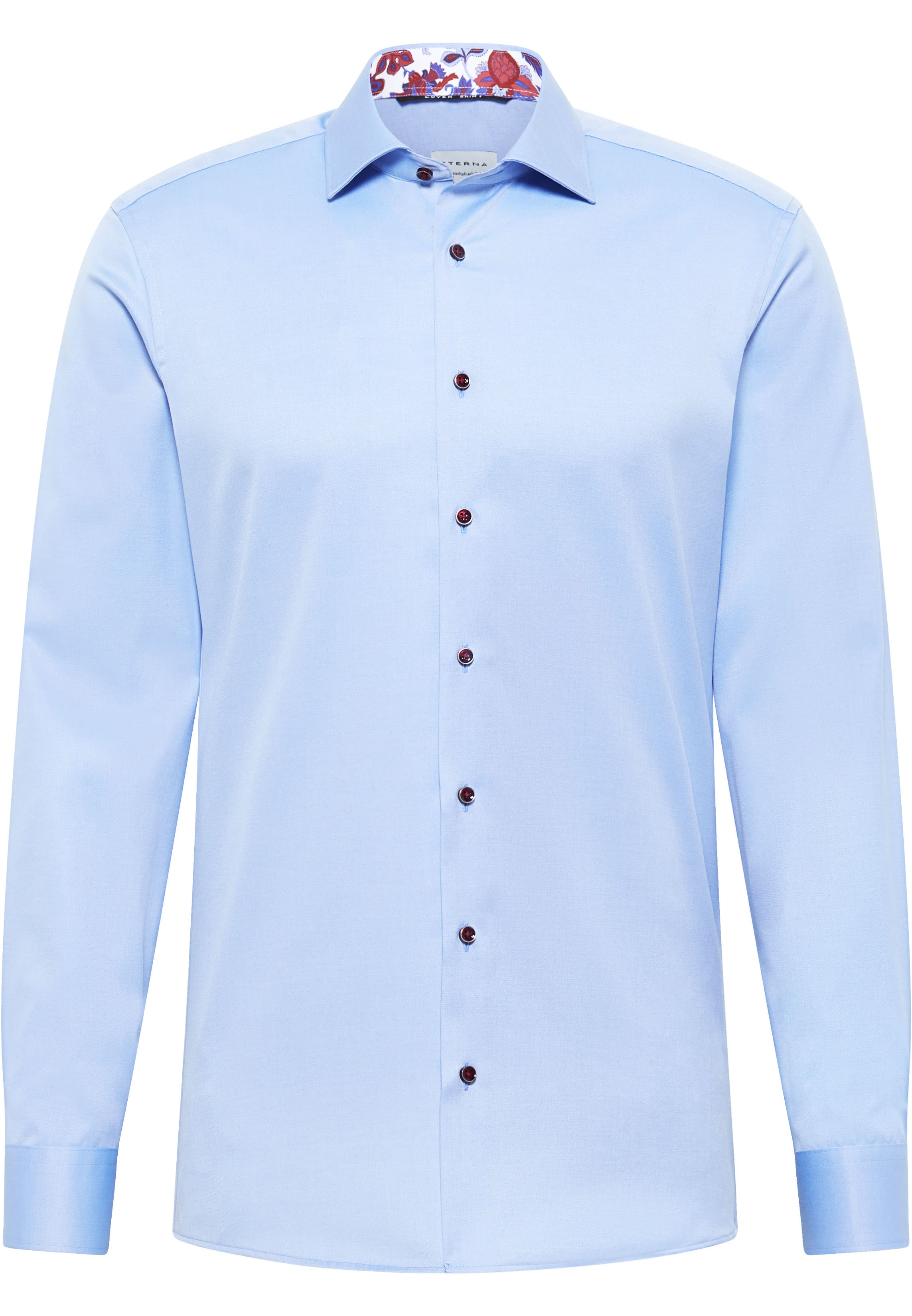 SLIM FIT Cover Shirt in middenblauw vlakte