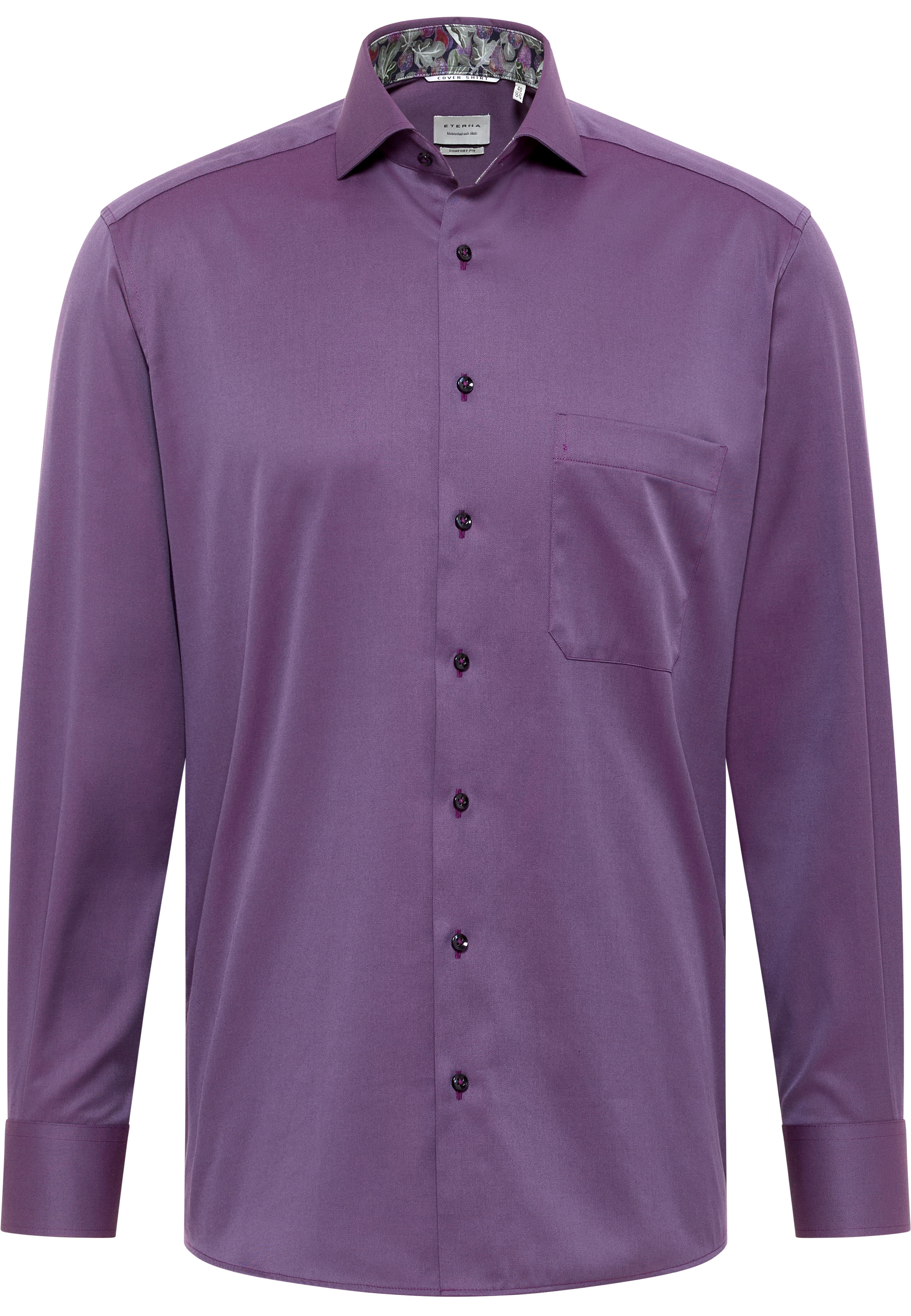 COMFORT FIT Cover Shirt in purple plain