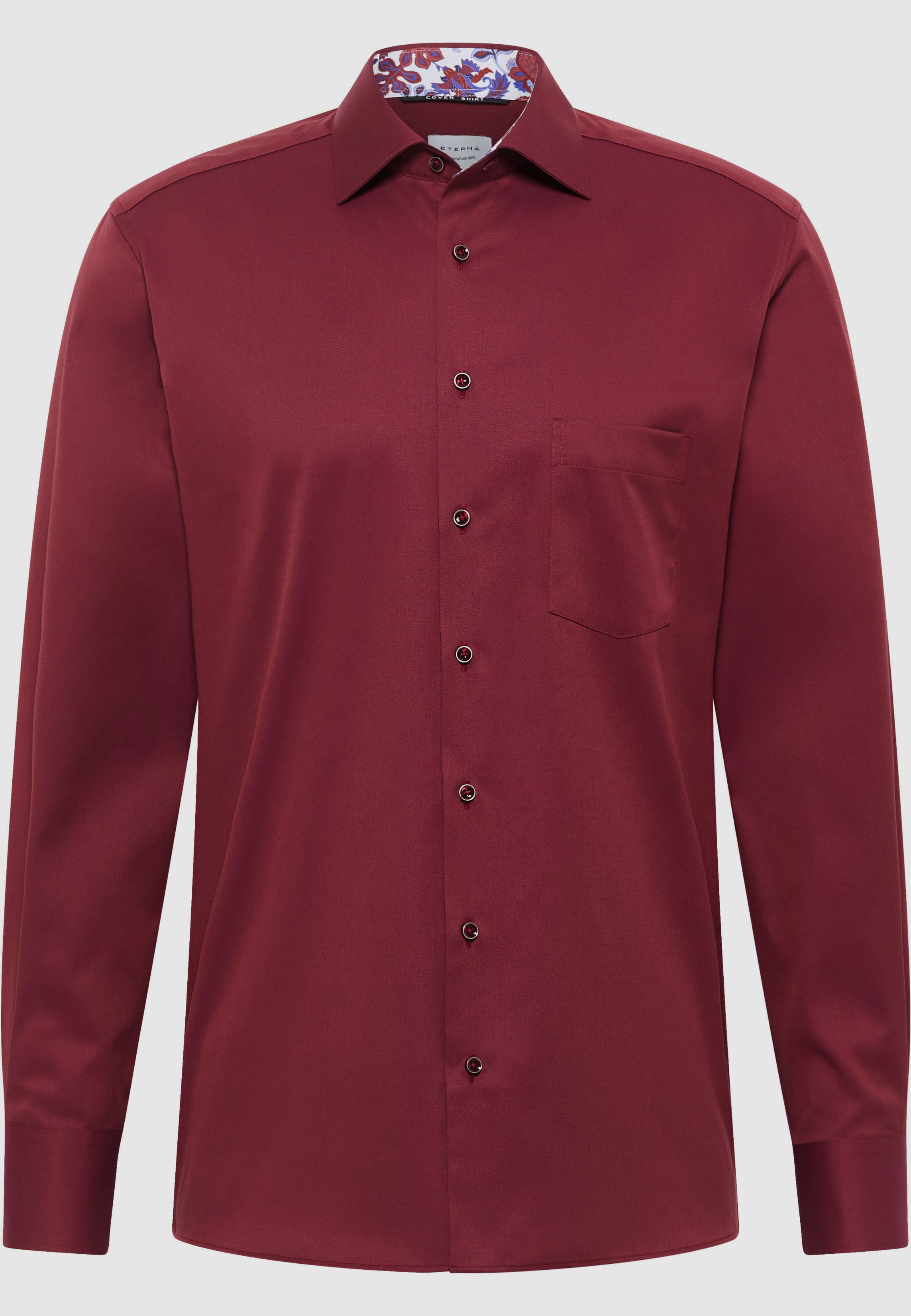 MODERN FIT Cover Shirt in bordeaux unifarben