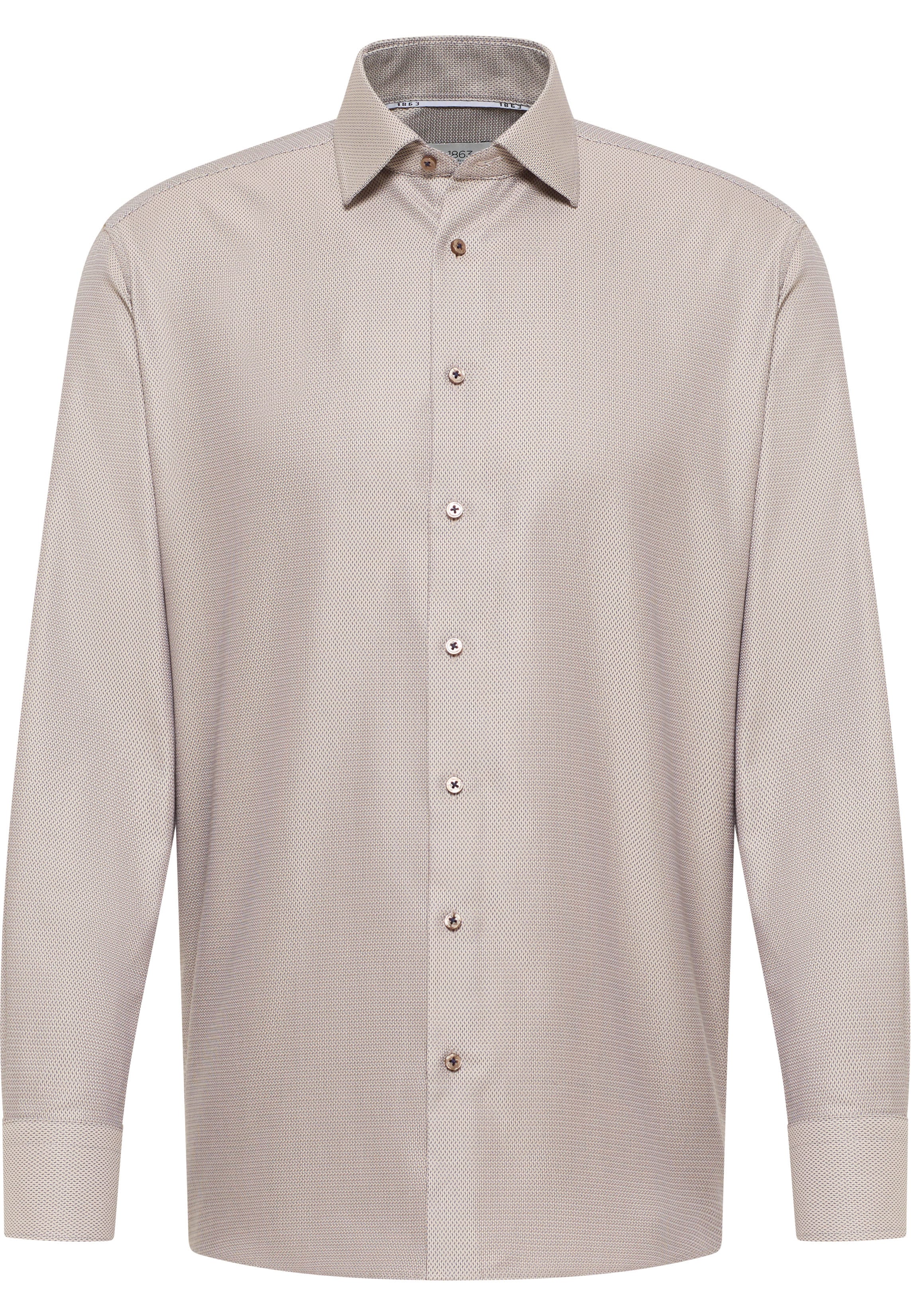 MODERN FIT Shirt in taupe structured